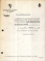 R. 1-074. CLUB DEPORTIVO BAYO. Santa María de Bayo, Zas