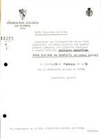 R. 2-054. SOCIEDAD DEPORTIVA CABE JUVENIL. Monforte de Lemos