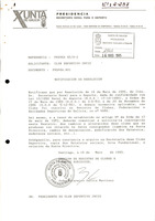 R. 2-237. DEPORTIVO INICIO. Santa Cruz, Inicio