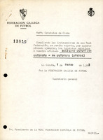 R. 3-019. SOCIEDAD DEPORTIVA OUTOMORO. Outomoro, Ourense